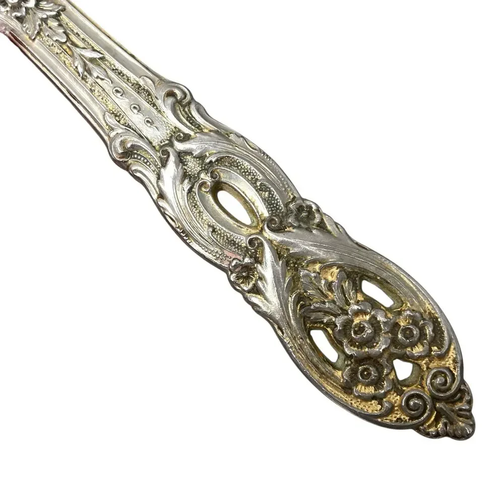 Vintage Matson? Vanity Hair Brush Hand Mirror Hollywood Regency Floral FLAWED